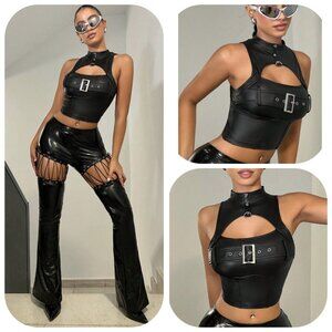 NWT SHEIN ICON Cut Out Front Crop Tank Top